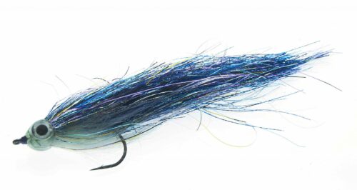 Fishmadman single hook pike fly silver and blue