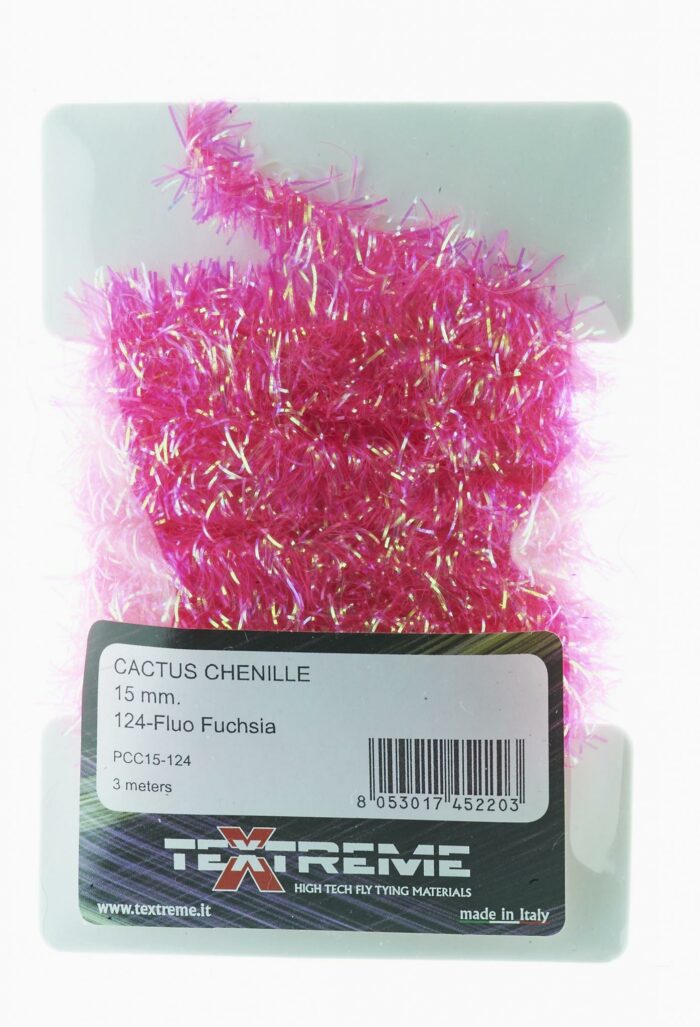 Sea trout fly tying Cactus Chenille 15 mm. Fluo Fuchsia