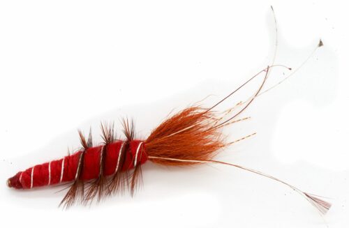 Boar Hair Red Francis 3 22mm Tube Flies Inc 3D Eyes & Silicone Feelers Salmon