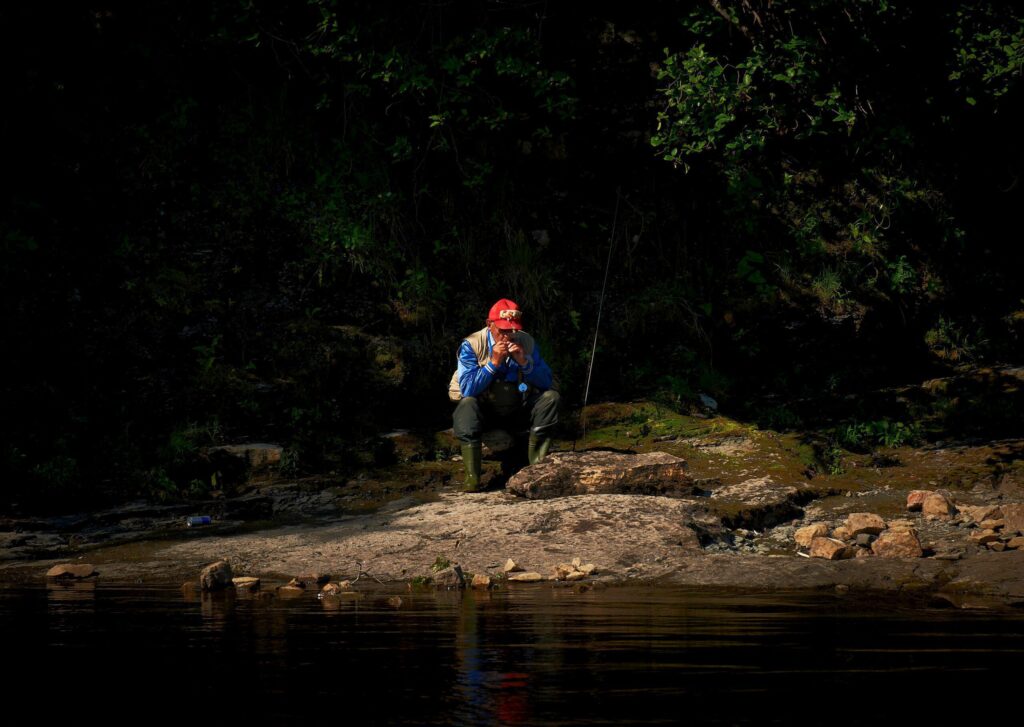 samon on dry fly