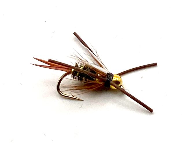 Prince Nymph-Double Bead Brown Rubberlegs # 8