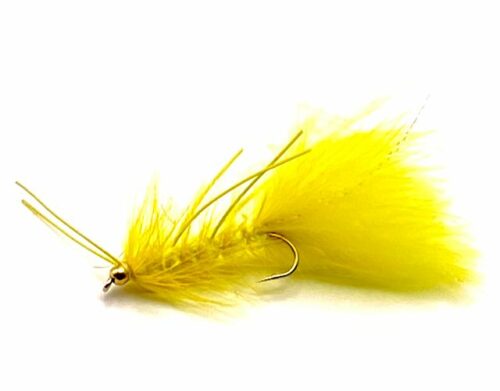 Wooly Bugger-TDF Yellow w. Yellow Rubberlegs # 4 -