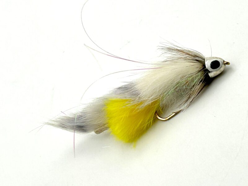 Black Ghost Zonker - Pearl W Yellow tail # 6