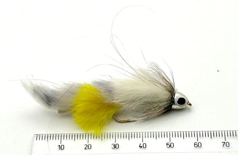 Black Ghost Zonker - Pearl W Yellow tail # 6