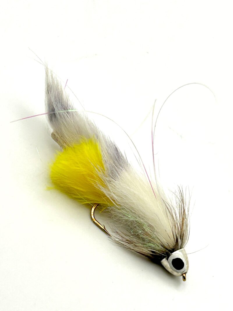 Black Ghost Zonker - Pearl W Yellow tail # 6