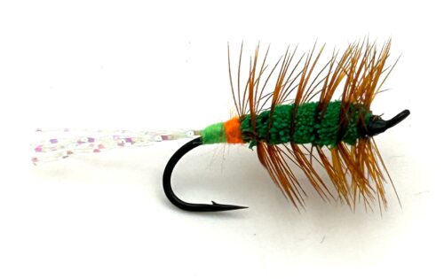 Glitter Bug Green - Green and Orange Butt #12