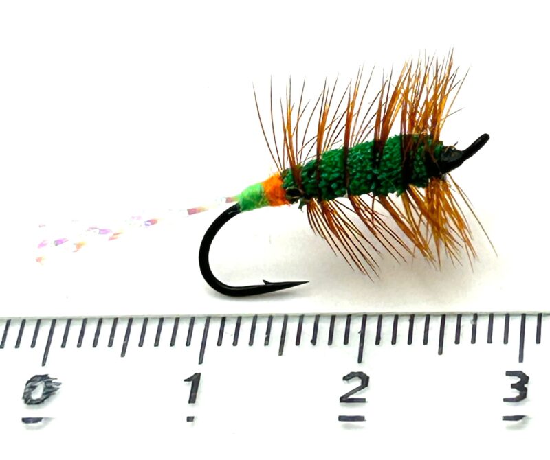Glitter Bug Green - Green and Orange Butt #12