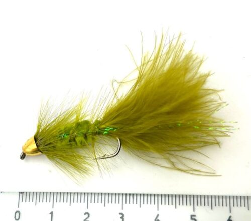 Wooly Bugger Olive TDF - Gold Tungsten head # 4