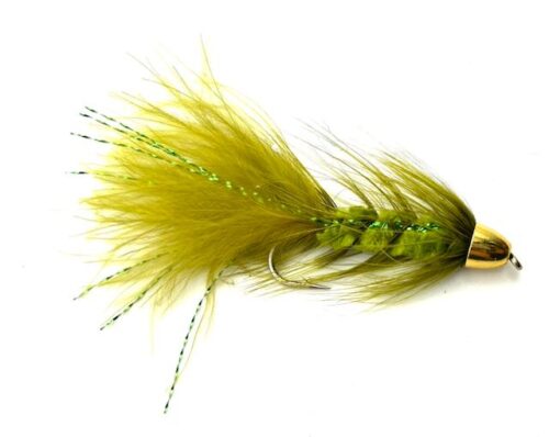 Wooly Bugger Olive TDF - Gold Tungsten head # 6